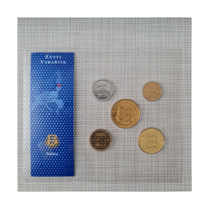 Estonia 10 Senti - 5 Krooni Set UNC