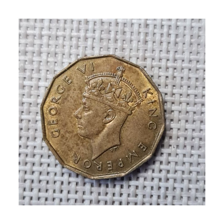 Fiji 3 Pence 1947 KM-15 XF