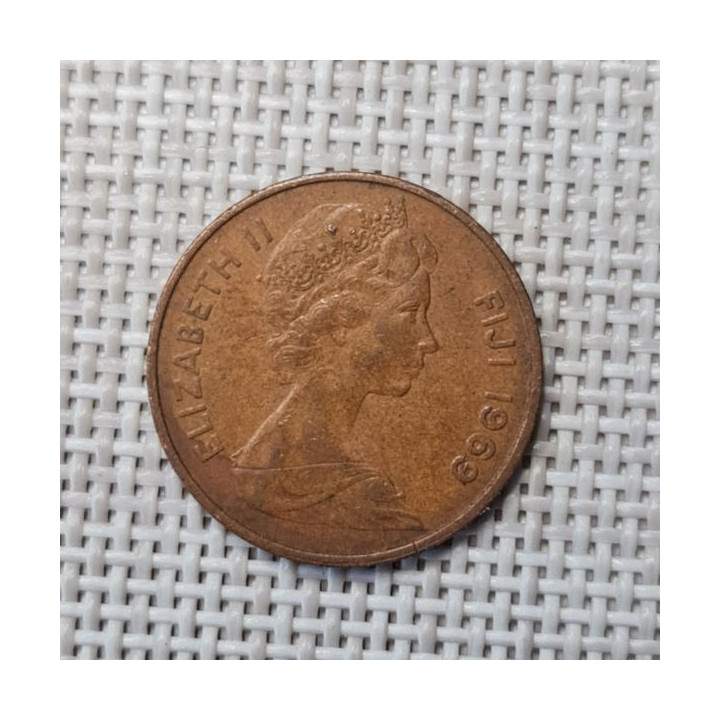 Fiji 2 Cents 1969 KM-28 VF
