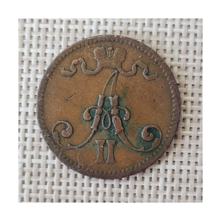 Finland 5 Penniä 1866 KM-4.1 VF