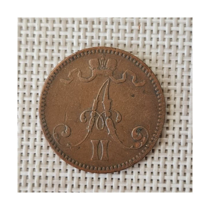 Finland 5 Penniä 1867 KM-4.1 VF