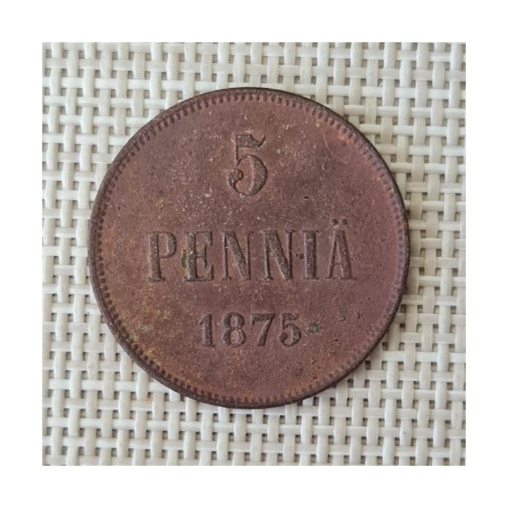 Finland 5 Penniä 1875 KM-4.2 F