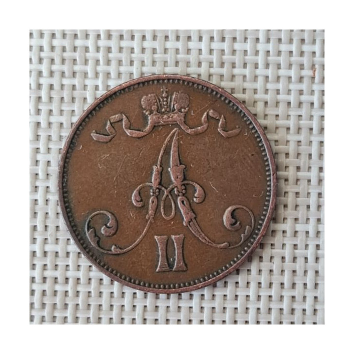 Finland 5 Penniä 1875 KM-4.2 VF