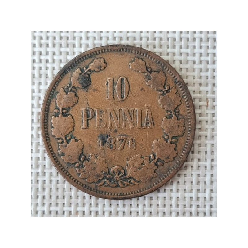 Finland 10 Penniä 1876 KM-5.2 VF