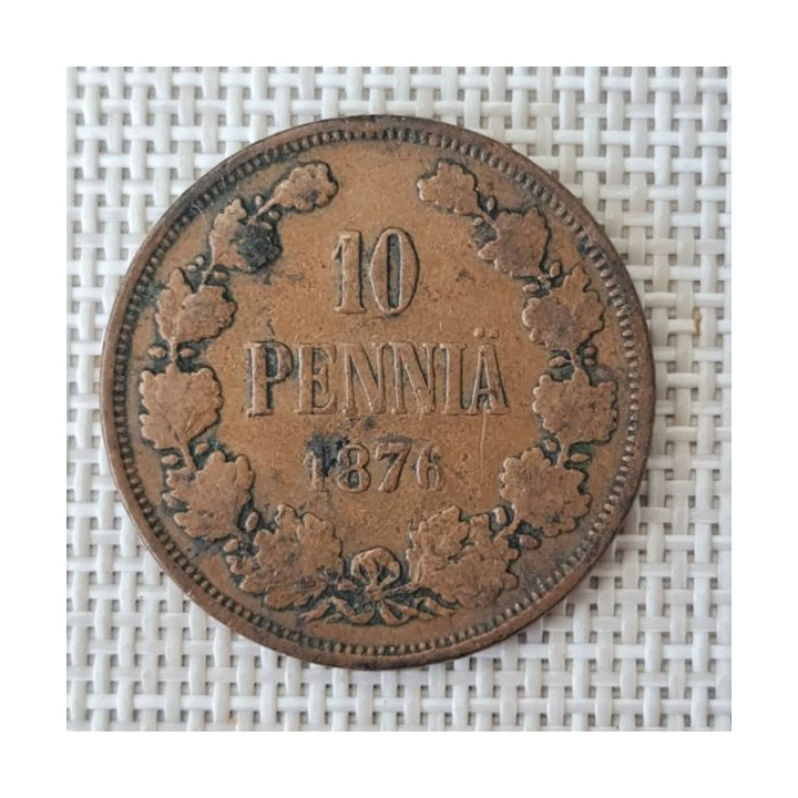 Finland 10 Penniä 1876 KM-5.2 VF