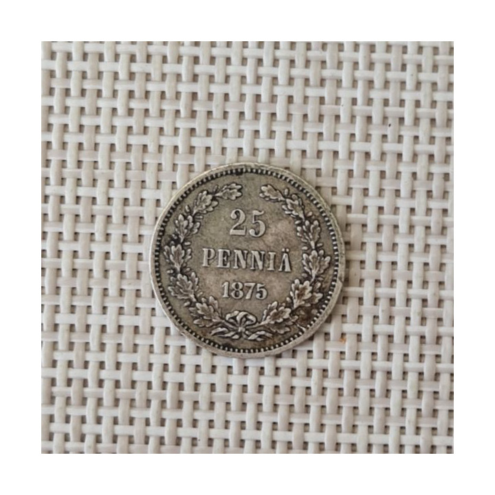 Finland 25 Penniä 1875 KM-6.2 VF