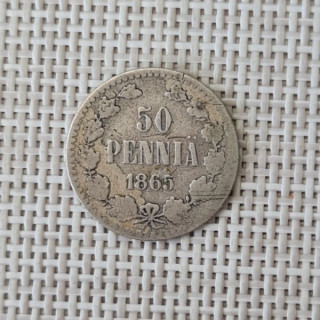 Finland 50 Penniä 1865 KM-2.1 F