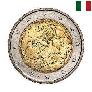 Italy 2 Euro 2008 "Human Rights" UNC