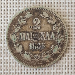 Finland 2 Markkaa 1865 KM-7.1 F
