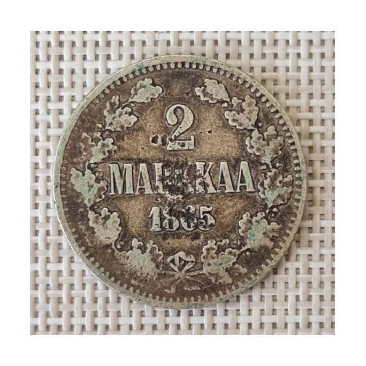 Finland 2 Markkaa 1865 KM-7.1 F