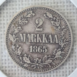 Finland 2 Markkaa 1865 KM-7.1 VF