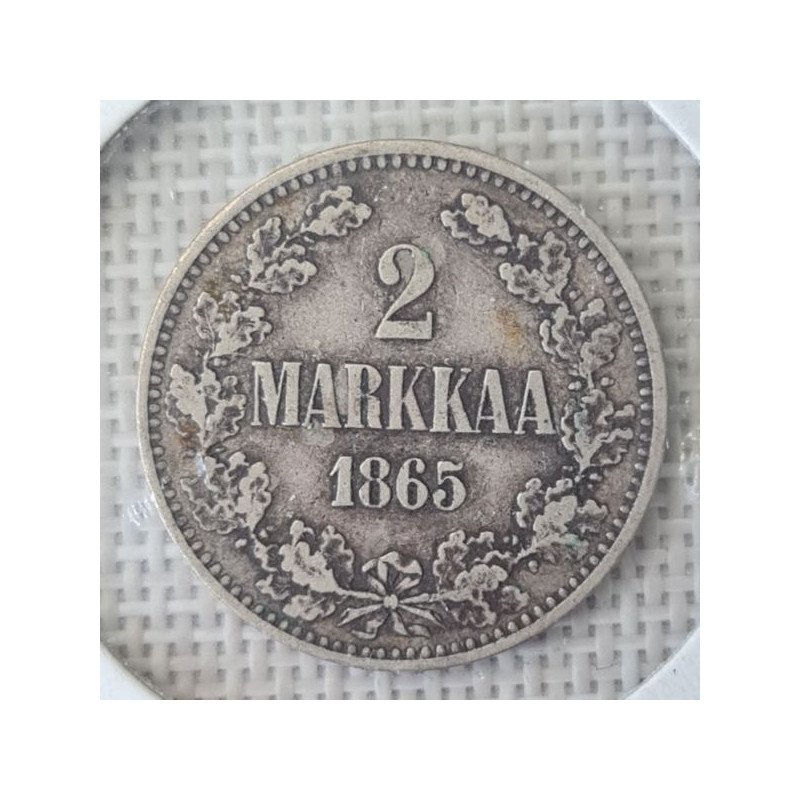 Finland 2 Markkaa 1865 KM-7.1 VF