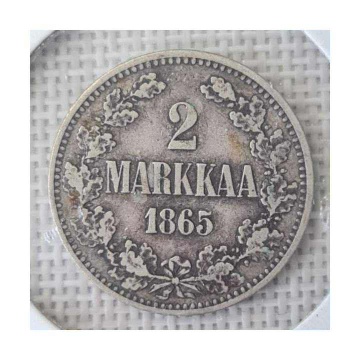Finland 2 Markkaa 1865 KM-7.1 VF