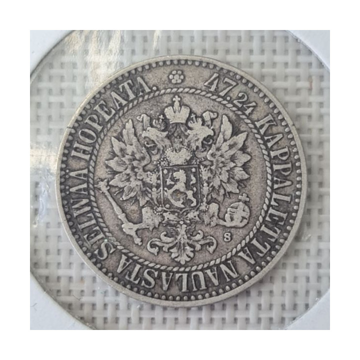 Finland 2 Markkaa 1865 KM-7.1 VF