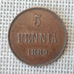 Finland 5 Penniä 1889 KM-11 VF