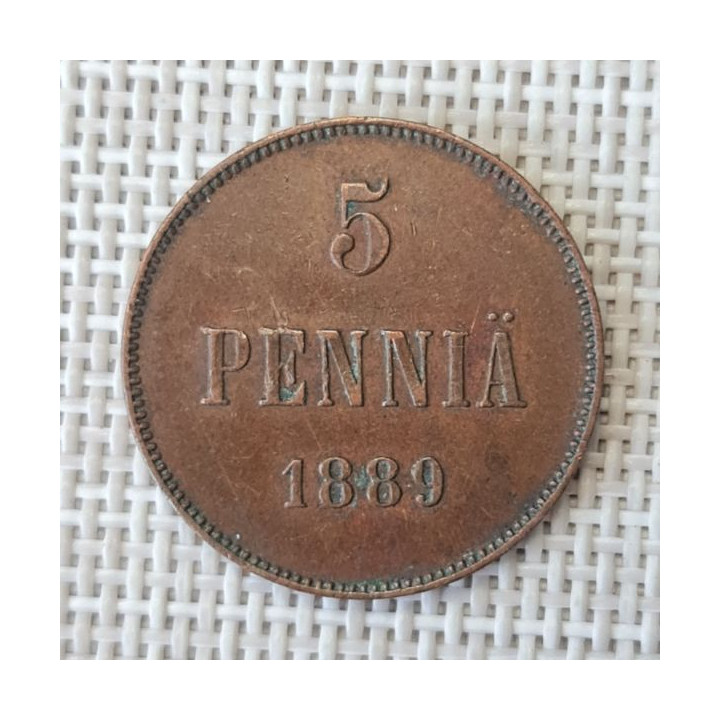 Finland 5 Penniä 1889 KM-11 VF