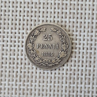 Finland 25 Penniä 1889 KM-6.2 VF