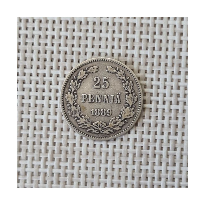 Finland 25 Penniä 1889 KM-6.2 VF