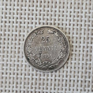 Finland 25 Penniä 1894 KM-6.2 VF