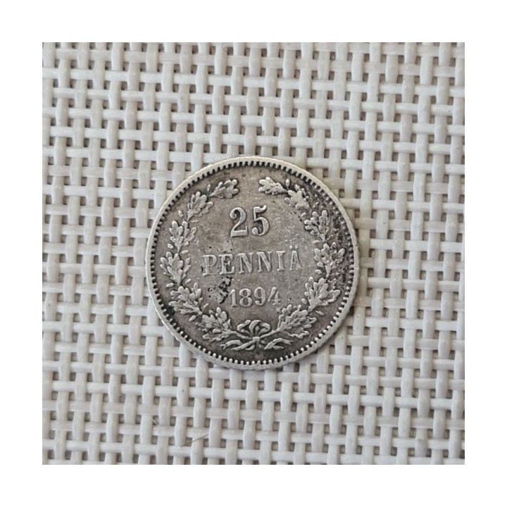 Finland 25 Penniä 1894 KM-6.2 VF