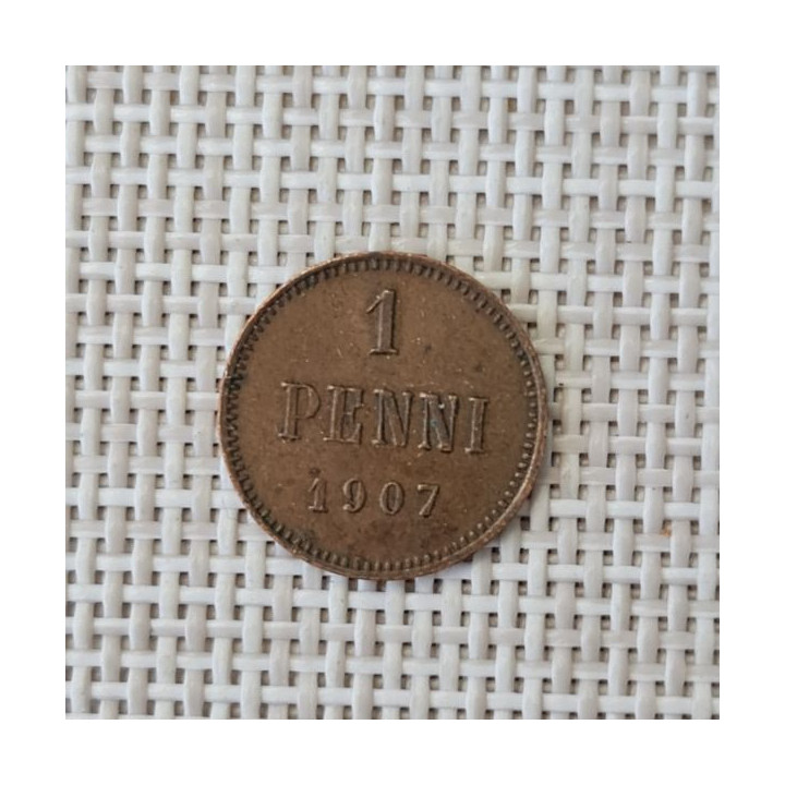 Finland 1 Penni 1907 KM-13 VF