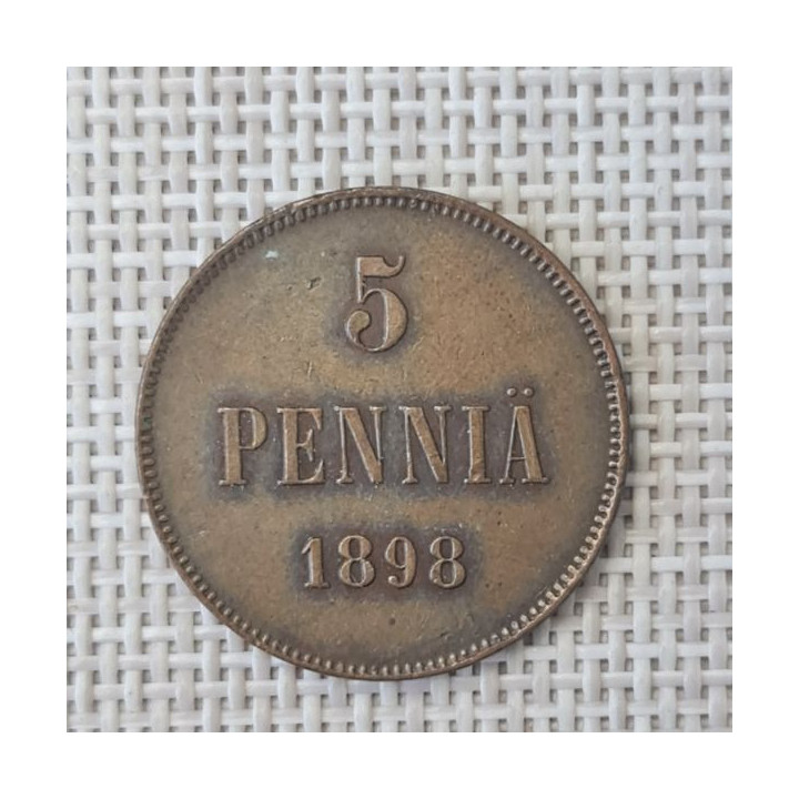 Finland 5 Penniä 1898 KM-15 VF