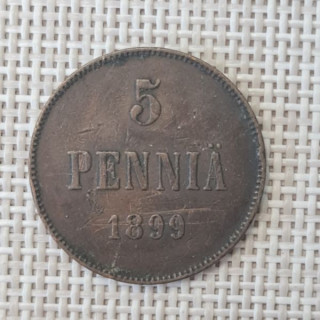 Finland 5 Penniä 1899 KM-15 VF