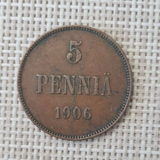 Finland 5 Penniä 1906 KM-15 VF