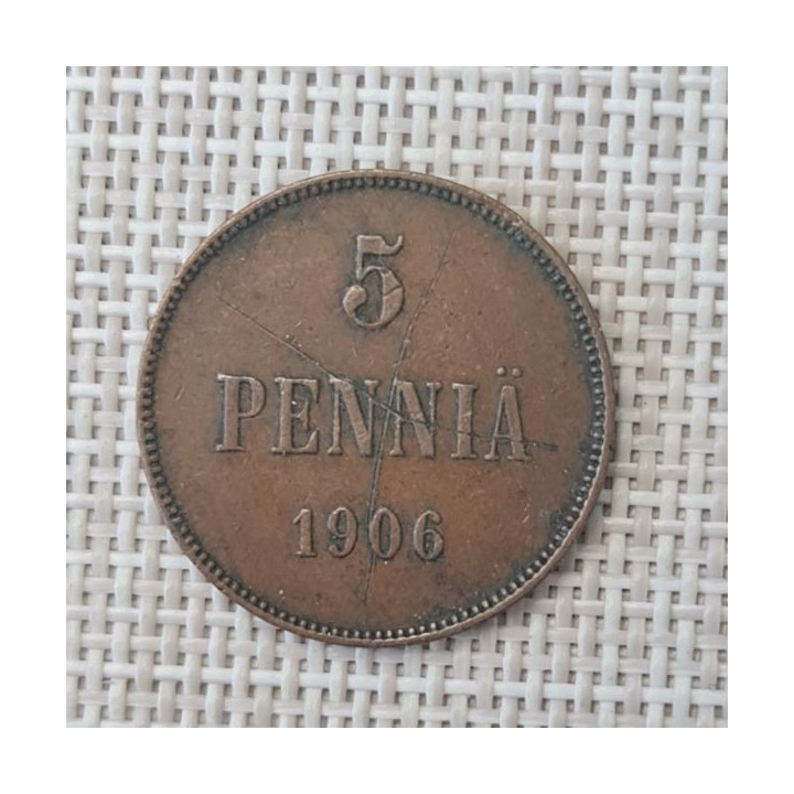 Finland 5 Penniä 1906 KM-15 VF