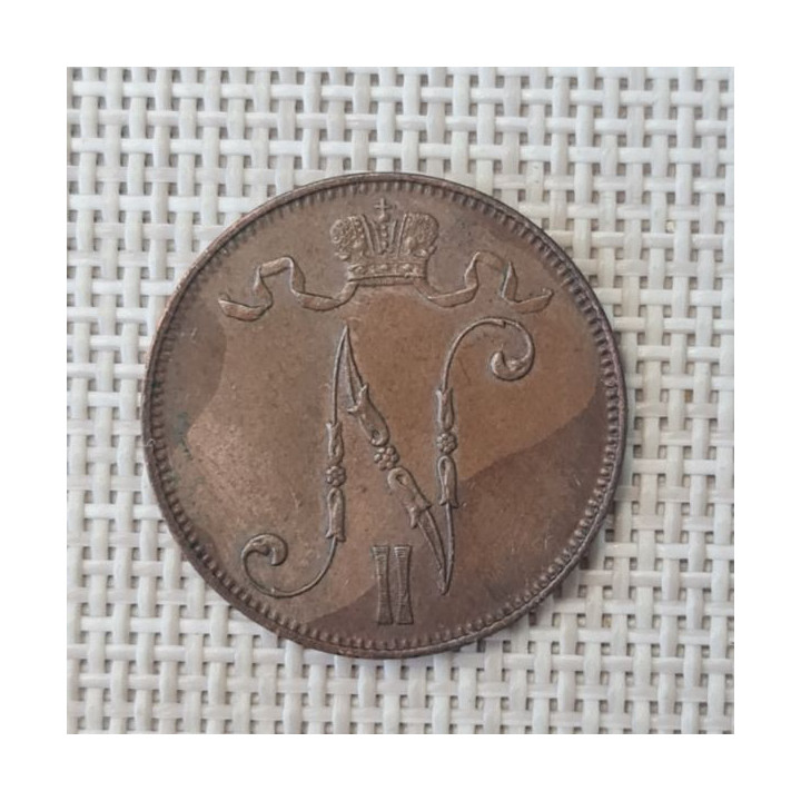 Finland 5 Penniä 1908 KM-15 VF