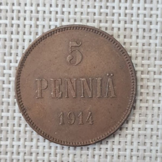 Finland 5 Penniä 1914 KM-15 VF