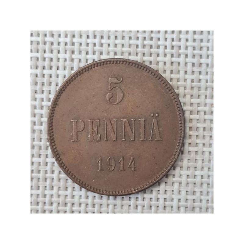 Finland 5 Penniä 1914 KM-15 VF