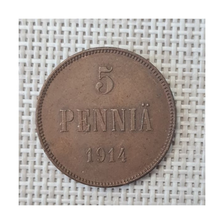 Finland 5 Penniä 1914 KM-15 VF