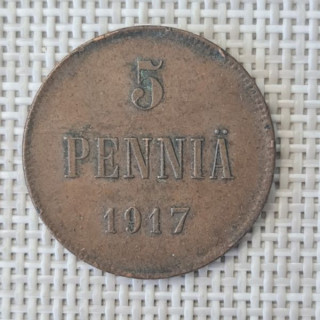 Finland 5 Penniä 1917 KM-17 VF