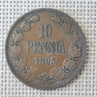 Finland 10 Penniä 1895 KM-14 VF