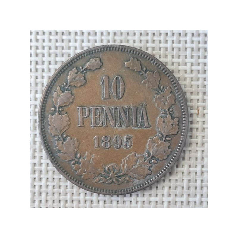 Finland 10 Penniä 1895 KM-14 VF