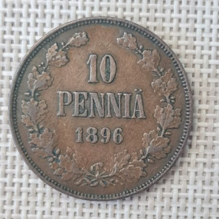 Finland 10 Penniä 1896 KM-14 VF