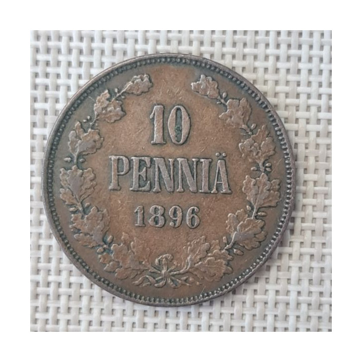 Finland 10 Penniä 1896 KM-14 VF