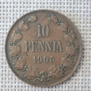 Finland 10 Penniä 1905 KM-14 VF