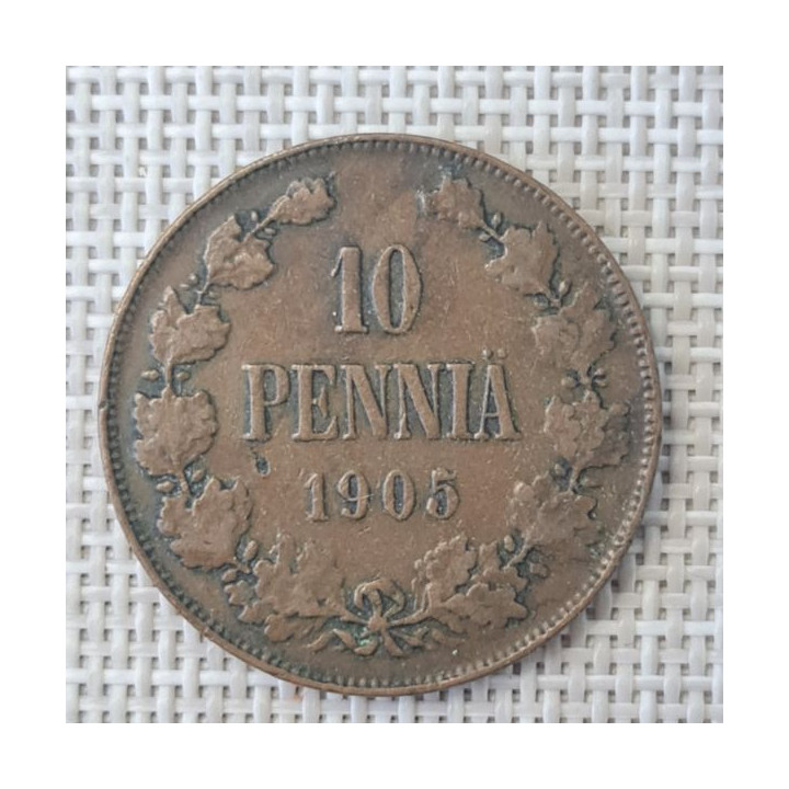 Finland 10 Penniä 1905 KM-14 VF
