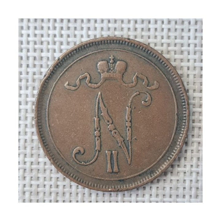 Finland 10 Penniä 1905 KM-14 VF