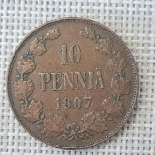 Finland 10 Penniä 1907 KM-14 VF