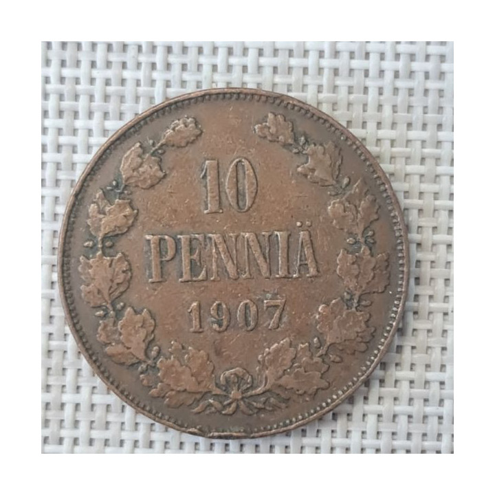 Finland 10 Penniä 1907 KM-14 VF
