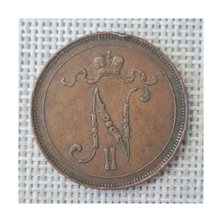 Finland 10 Penniä 1907 KM-14 VF