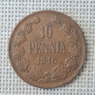 Finland 10 Penniä 1916 KM-14 VF