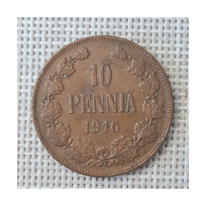 Finland 10 Penniä 1916 KM-14 VF