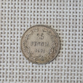 Finland 25 Penniä 1901 KM-6.2 VF