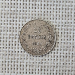 Finland 25 Penniä 1909 KM-6.2 VF