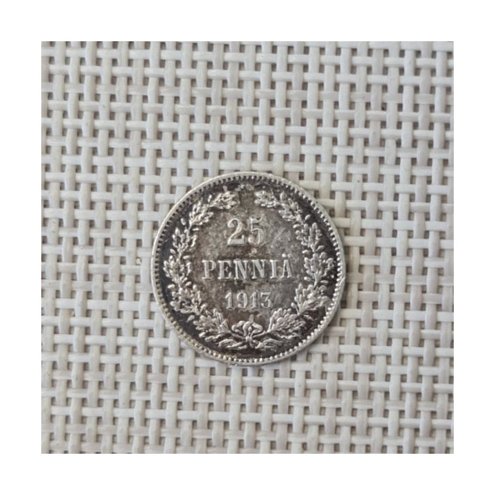 Finland 25 Penniä 1913 KM-6.2 VF