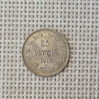 Finland 25 Penniä 1916 KM-6.2 VF